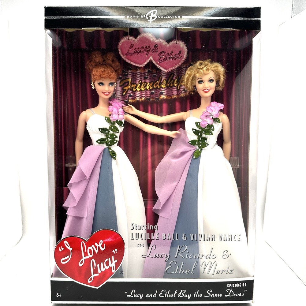 2006 Barbie I Love Lucy Lucy & Ethel Same Dress Doll Set K8670 Episode 69